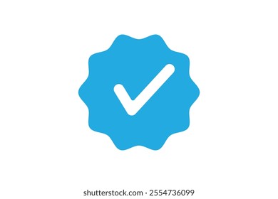 Blue  and black check mark. Vector illustration