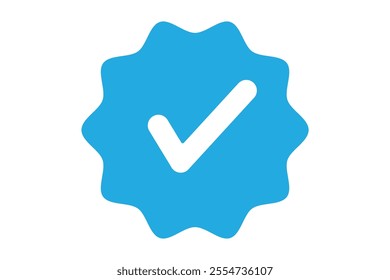 Blue  and black check mark. Vector illustration