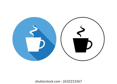 Blue and Black Coffee Cup Icons Vector