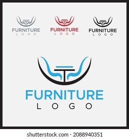 Blue And Black color furniture Logo.Minimal logo design.