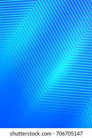 Blue black color. Linear background. Design elements. Curved sharp corners many streak created using Blend Tool. Poligonal lines. Guilloche. Vector illustration EPS 10. Creative band art.