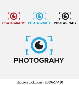 Blue And Black color Photography Logo. Camera Logo.