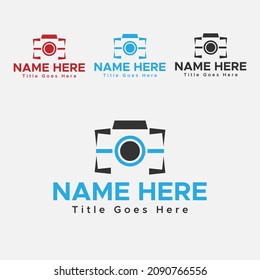 Blue And Black color Photography Logo. Camera Logo Design.