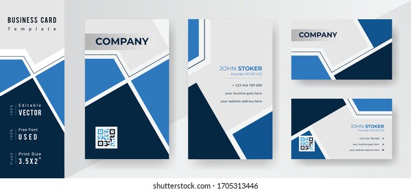 Blue & Black Color Professional business card Template.