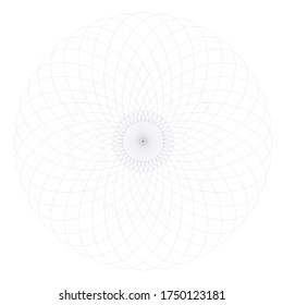 Blue black color rosette, circular guilloche certificate design element, isolated on white, vector round ornament mandala