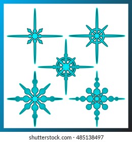 blue to black color sparkles set for effect and background
