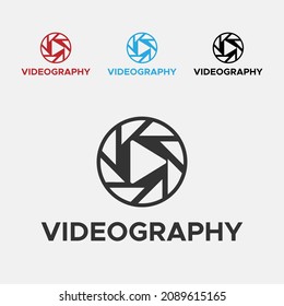 Blue And Black Color Videography Logo. Media Play Logo.