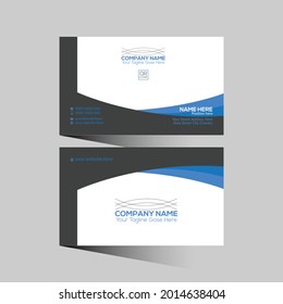 blue and black colored vector business card design for any company use