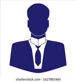 Blue black colour business man icon vector illustration