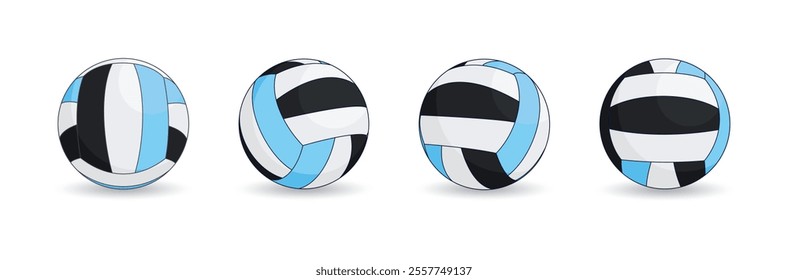 blue black colour volleyball vector design