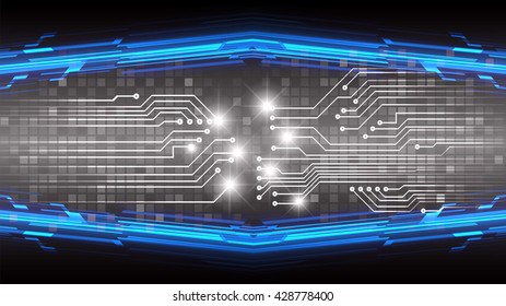 blue black Cyber digital data technology background