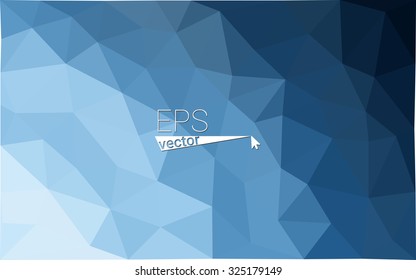 Blue black dark abstract gradient gem geometrical polygonal background. Vector eps10
