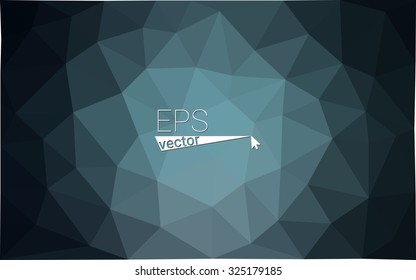 Blue black dark abstract gradient gem geometrical polygonal background. Vector eps10