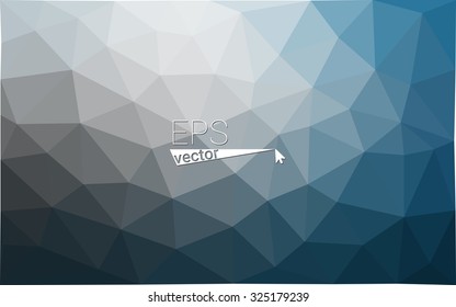 Blue black dark abstract gradient gem geometrical polygonal background. Vector eps10