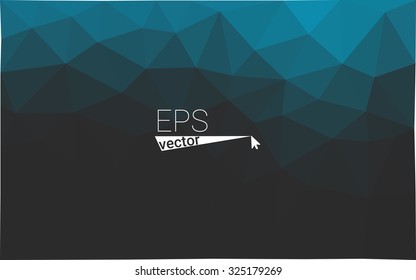 Blue black dark abstract gradient gem geometrical polygonal background. Vector eps10