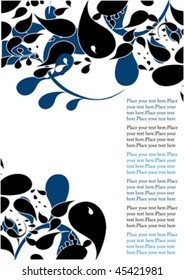 blue and black decoration with place for text