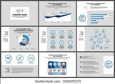 Blue and black elements for infographics on a gray background. Presentation templates. Use in presentation, flyer and leaflet, corporate report, marketing, advertising, annual report, banner.