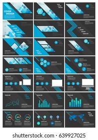 Blue and black elements for infographics. Presentation templates. Use in presentation, flyer and leaflet, corporate report, marketing, advertising, annual report, banner.