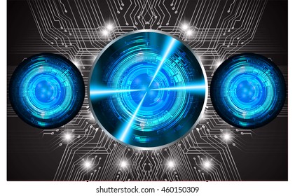 blue black eye abstract cyber future technology concept background, illustration, circuit, binary code. vector. move motion speed

