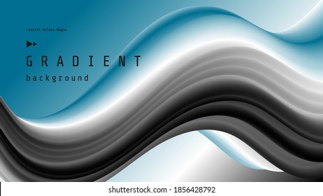 Blue and black fluid wave. Sports background with gradient 3d flow shape. Innovation modern design for cover, landing page.