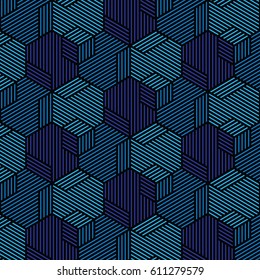 blue and black geometric pattern abstract vector background. Modern stylish texture.