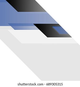 Blue and black geometry overlaps organization design.