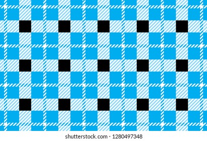 Blue and black Gingham pattern.Texture from rhombus for - plaid,tablecloths,shirts,dresses,paper,bedding,blankets,quilts and other textile products.Vector illustration. - Vector