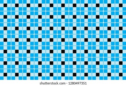 Blue and black Gingham pattern.Texture from rhombus for - plaid,tablecloths,shirts,dresses,paper,bedding,blankets,quilts and other textile products.Vector illustration. - Vector