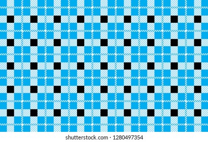 Blue and black Gingham pattern.Texture from rhombus for - plaid,tablecloths,shirts,dresses,paper,bedding,blankets,quilts and other textile products.Vector illustration. - Vector