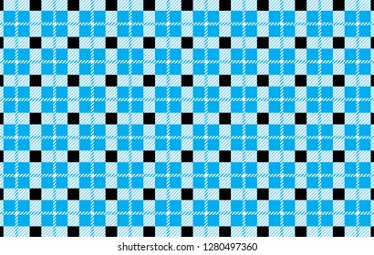 Blue and black Gingham pattern.Texture from rhombus for - plaid,tablecloths,shirts,dresses,paper,bedding,blankets,quilts and other textile products.Vector illustration. - Vector
