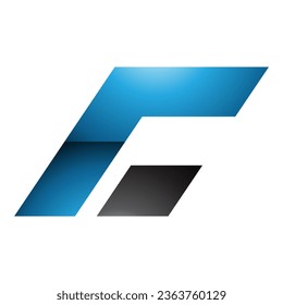 Blue and Black Glossy Rectangular Italic Letter C Icon on a White Background