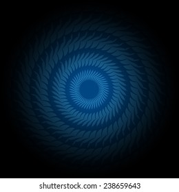 Blue and black gradient Circle lace ornament. Vector round ornamental geometric pattern