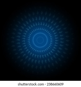 blue and black gradient contemporary doily round lace floral pattern card, circle, mandala,