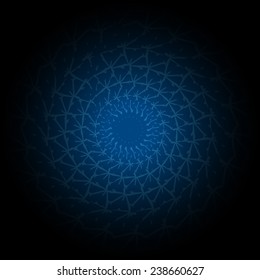 blue and black gradient contemporary doily round lace floral pattern card, circle, mandala,