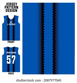 blue and black halftone vertical stripes ,abstract concept vector jersey pattern template for printing or sublimation sports uniforms football volleyball basketball e-sports cycling and fishing