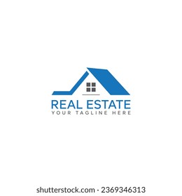 Blue and Black Home Logo vector. Real estate logo template. Vector Illustration eps.10