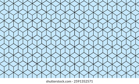 Blue and black honeycomb seamless pattern as a background	