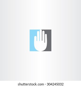 blue black human hand icon logo symbol