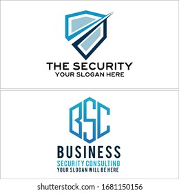 Icono azul negro inicial escudo moderno logotipo plantilla de diseño adecuado para Business Consulting Seguridad Proporcionar a la empresa elemento aislado insignia proteger la seguridad de la identidad objeto seguro Internet