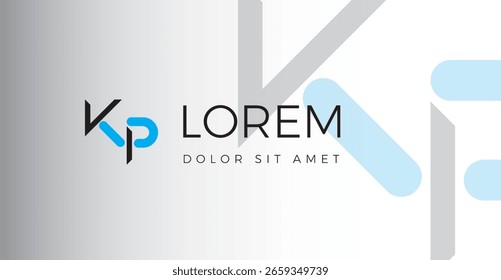 Diseño de logotipo de Vector con iniciales KP azules y negras