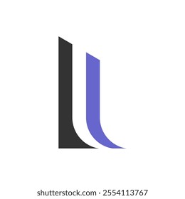 blue and black letter l logo vector design