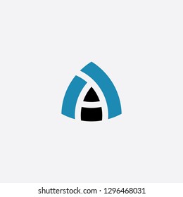 blue black letter a logotype vector symbol element