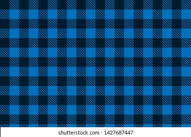 Blue Black Lumberjack plaid seamless pattern. Texture for plaid, tablecloths, clothes, shirts, dresses, paper, bedding, blankets, quilts and other textile products. Vector illustration.EPS 10