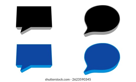 blaue und schwarze Nachrichtensymbole, Vektorgrafik 