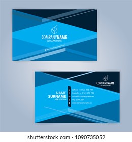 Blue and Black modern business card template, Illustration Vector 10