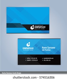 Blue And Black Modern Business Card Template, Illustration Vector 10