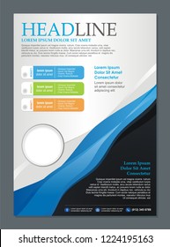 Blue and Black Modern corporate flyer template, with stylish and luxury design. 