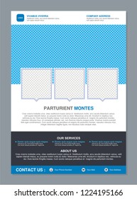 Blue and Black Modern corporate flyer template, with stylish and luxury design. 