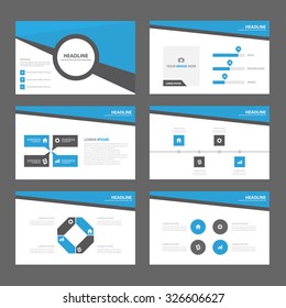 Blue Black Multipurpose Infographic elements and icon presentation template flat design set for advertising marketing brochure flyer leaflet