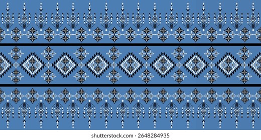 Padrão nativo americano azul e preto, design navajo. Ornamento nativo americano. Ética tradicional de fundo geométrico abstrato para
decoração, vestuário, tecido, têxtil, moda.